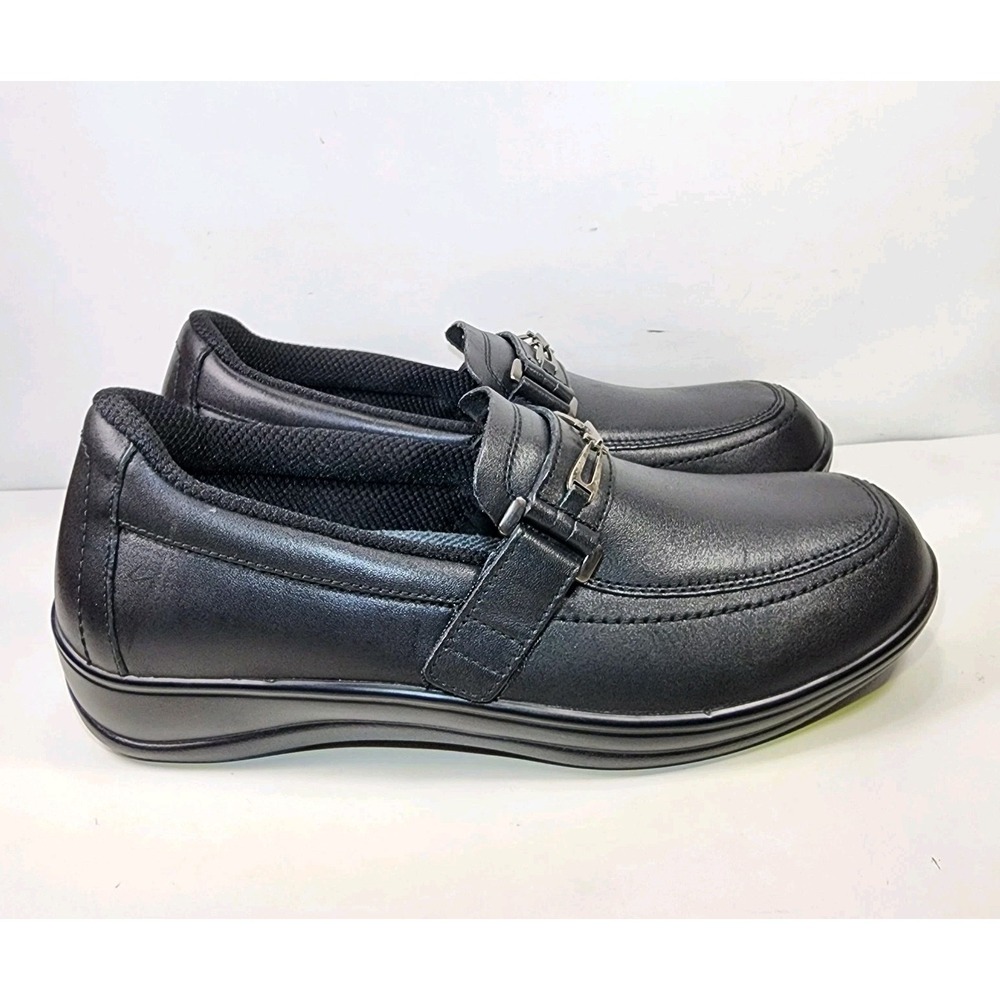 Orthofeet 817 Chelsea Black Leather Loafers Womens 10.5 Narrow Comfort Shoes